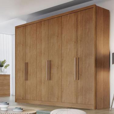 Imagem de Guarda Roupa Casal Ambiente New Messina 6 Portas 4 Gavetas Cumaru 23 - Novo Horizonte