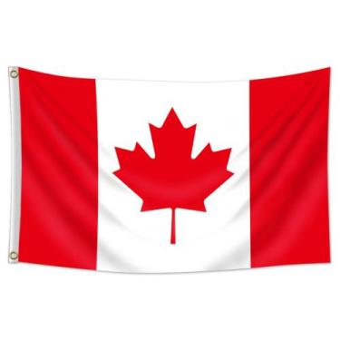 Imagem de Bandeira de poliéster Flag Canada 90x150cm com design de folha de ácer