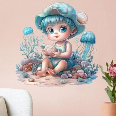 Imagem de Adesivos de parede Cute Water Sprite Boy Cartoon Baby PVC - yiweisai