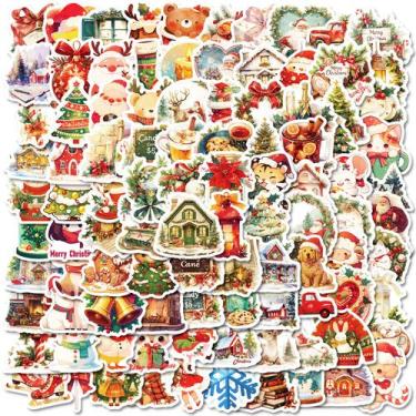 Imagem de Pacote de adesivos Warm Christmas, 50 unidades, Cozy Vintage Style Vin