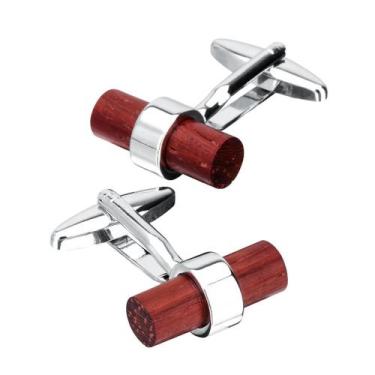 Imagem de Cufflinks: elegante sândalo vermelho para homens, aço inoxidável - yiw