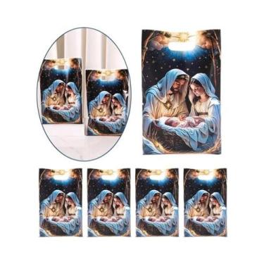 Imagem de Sacolas De Presente De Natal Com Cena De Natividade, 10, 20, 50 Peças,