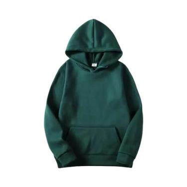 Imagem de Suéter Masculino Com Capuz Em Cor Sólida, Quente, De Lã, Moda Streetwe