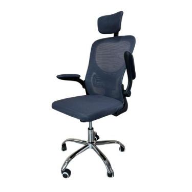 Imagem de Cadeira Escritório Ergonômica Com Encosto de Cabeça Regulável SLO-124-