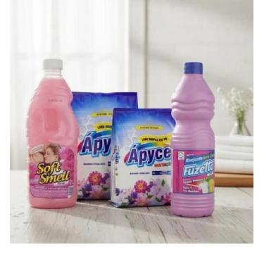 Imagem de kit lava roupas 1 amaciante1 alvejante 2 sabão apyce 800gr - Ápyce Bra
