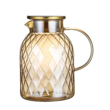 Imagem de Jarra Vidro Borossilicato Com Tampa Inox 1,8l Diamond Ambar - CLICK HO