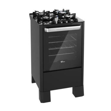 Imagem de Fogão de Piso a Gás Fischer Fit Line 4 Bocas 93cm Trempe Iron Preto Bi