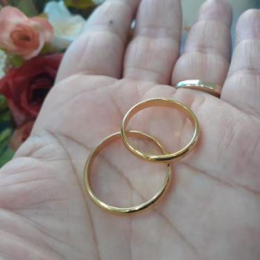 Imagem de Aliança  Unitária 3mm de espessura Banhada a Ouro - Carla Rocha Alianç