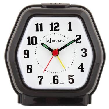 Imagem de Despertador Analógico Quartzo Herweg 2635 034 Preto