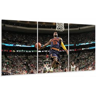 Imagem de Quadro Decorativo Lebron James Enterrando Nba Tela Em Tecido