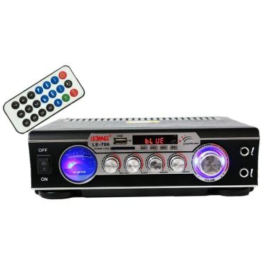 Imagem de Receiver Amplificador De Som Com 2 Canal Karaokê E Bluetooth