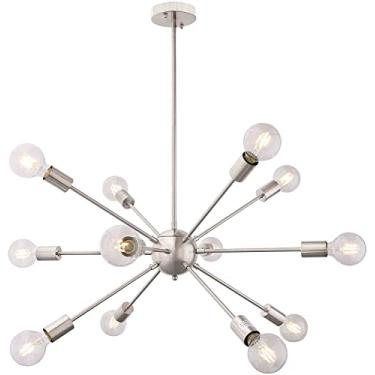 Imagem de Home-Neat Lustre Pendente Moderno Sputnik 12 Lâmpadas E27 para Sala De Estar (Prata)