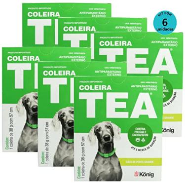 Imagem de Kit Coleira Contra Pulgas E Carrapatos TEA 327 Cães Grandes König 38g C/ 57cm C/ 6 unidades