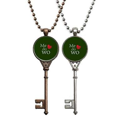 Imagem de OFFbb-USA Ghana I Love You Language Design Script Chaveiro Colar Pingente Joias Decoração de Casal