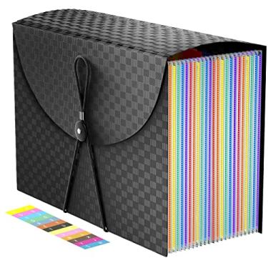 Imagem de Pasta de arquivos expansível, organizador de arquivos sanfonado com 24 bolsos, tamanho carta de pasta de documentos sanfonada, caixa de arquivamento expansível, caixas de armazenamento organizadoras