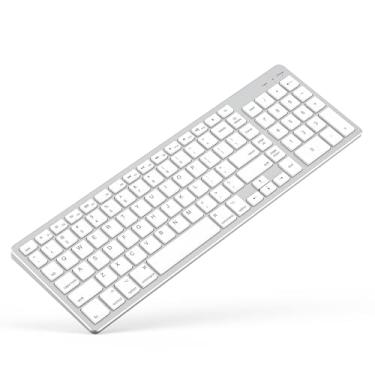 Imagem de Teclado Bluetooth sem fio para Apple Mac OS – layout QWERTY dos EUA, teclas de tesoura, digitação precisa, bateria recarregável, tempo de funcionamento extralongo, compatível com iMac/MacBook Pro/Mac