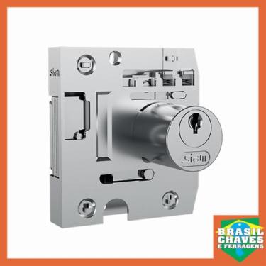 Imagem de Fechadura para Porta de Vidro de Bater 2004 Cromada Lingueta Reta Cili