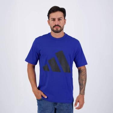 Imagem de Camiseta Adidas Big Logo Azul e Preta, G