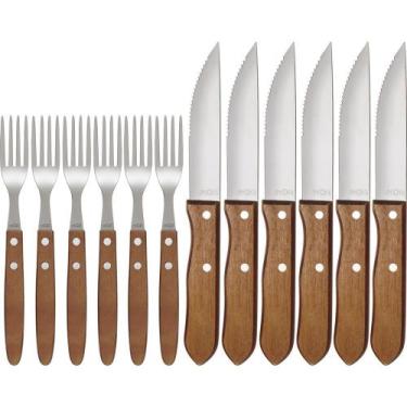 Imagem de Conjunto Para Churrasco Garfos E Facas 12 Peças 3931 Mor