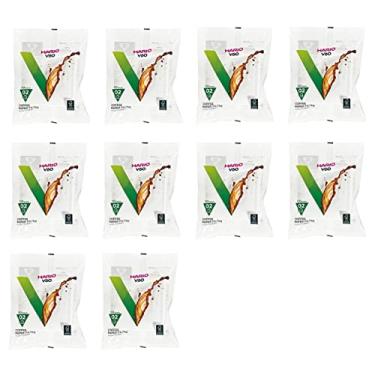 Imagem de 10 filtros de papel branco para café Hario 02, 100 unidades, pacote com 10 (total de 1000 folhas)
