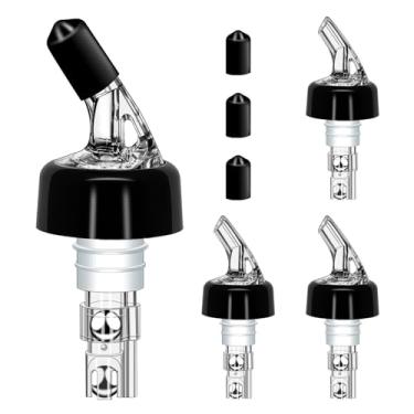 Imagem de 4 peças de garrafa de licor, despejadores de vinho, 30 ml, dosadores de bebidas medidas, dispensador de bebidas para barman para álcool, tequila, coquetel, uísque, bar doméstico