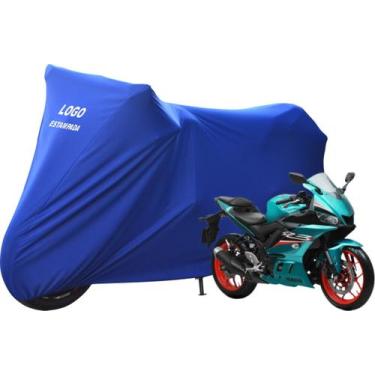 Imagem de Capa Protetora Para Moto Yamaha R3 Não Risca Pintura - Mz, Azul