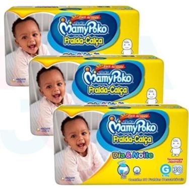 Imagem de Fralda Calça Mamypoko Dia e Noite Amarelo 3 pacotes G  9-14kg 90 unida