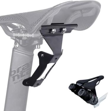 Imagem de JINKEY Adaptador de suporte de garrafa de água para selim de bicicleta, suporte duplo de liga de alumínio para MTB Road Bicycle Saddle Rail Gaiola de garrafa de água para ciclismo