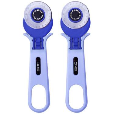 Imagem de 2 Cortador Circular 45mm Manual Tecidos Papel Eva Plástico - SKC