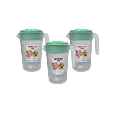 Imagem de Kit 3 Jarras Plástico para Sucos Bebidas Sanremo 2L - Verde