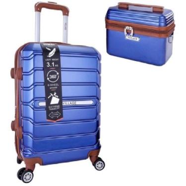 Imagem de Mala Pequena De Bordo e Frasqueira Village Azul Escuro