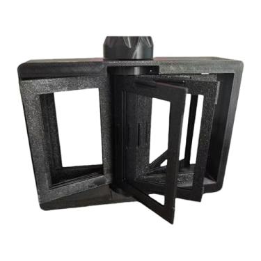 Imagem de Wswqop Álbum de fotos transparente Mini porta-retratos de 3 polegadas com rotação de página para mesa Suporte para cartão de fotos giratório para retrato de, Preto