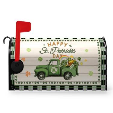 Imagem de Dacawin Capas Para Caixa De Correio São Patrício, Tamanho Padrão, Magnéticas, Feliz Dia Caminhão Verde, Trevos, Arco-Íris, Capa Correio, Xadrez Búfalo, Moeda Dourada, Trevo, Decoração À Prova D'Água