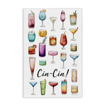 Imagem de Stupell Industries Cin-Cin Tropical Drink Collage Canvas Wall Art Design por Susan Ball, 20 x 30