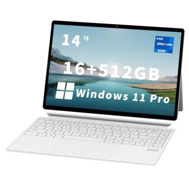 Imagem de FUNYET Laptop 2 em 1, tela sensível ao toque, tablet de 14 polegadas, processador Intel N100 de 12ª geração, RAM DDR5 de 16 GB, SSD de 1 TB, 1920 x 1200, Wi-Fi 6, BT5.2, teclado retroiluminado,