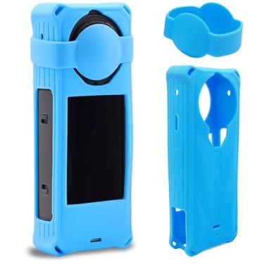 Imagem de Capa protetora de silicone para Insta360 X5, acessórios de capa protetora de lente de câmera (azul)