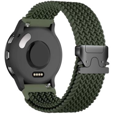 Imagem de Oanux Pulseira esportiva de nylon trançado elástico de 22 mm compatível com Garmin Vivoactive 4/Venu 3/Venu 2, fivela de paraquedas elástica macia para Forerunner 265/255/255 Music masculino e