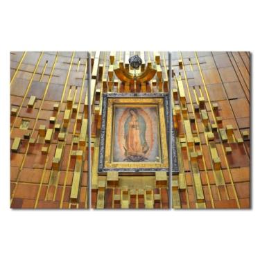 Imagem de TUMOVO Nossa Senhora de Guadalupe Arte de Parede Emoldurada Nova Basílica Imagens de Parede para Sala de Estar Cidade do México Pinturas em Tela Decoração de Casa Quarto Arte Moderna para Escritório
