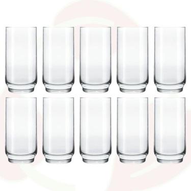 Imagem de 10 Copo de Vidro Lights 410ML Transparente Long Drink Suco - NADIR FIG