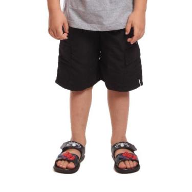 Imagem de Bermuda Tactel Ox Silver Estilo Short, Menino, 8, Preto