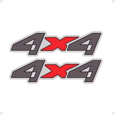 Imagem de Adesivo 4x4 Compatível Ranger 2005/ Emblema Grafite/vermelho - SPORTIN