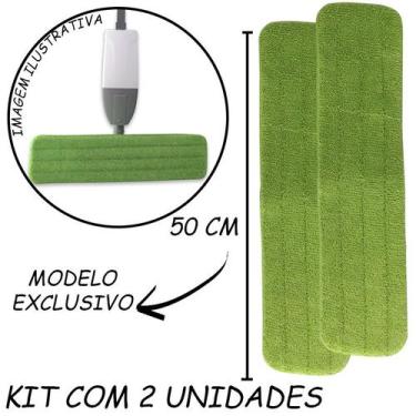 Imagem de Kit 2 Refil Para Mop Spray Perfect Pro Esfregão Limpeza Chão 50 cm
