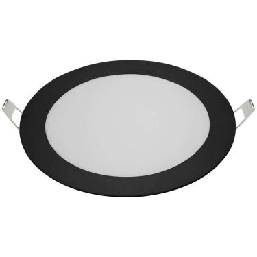 Imagem de Painel Led Redondo De Embutir Preto 24W Branco Frio  6500K 