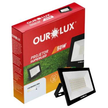 Imagem de Refletor Projetor Preto de Led 50w Bivolt Cor da Luz Branco Frio Ourol