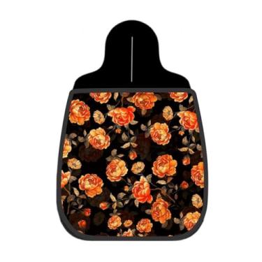 Imagem de Lixeira De Carro Organizador Lixinhocar Rosas Laranja Clássicas Preto