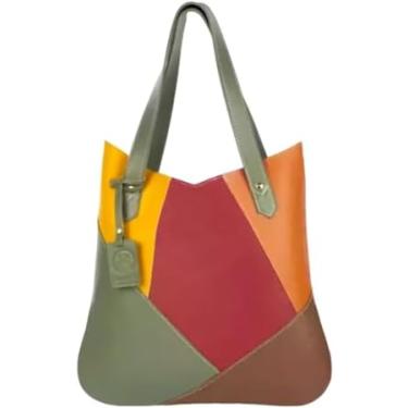 Imagem de Bolsa de Ombro Couro Legítimo Modelo Maria Elegante Premium (Colorida)