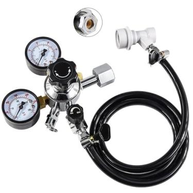 Imagem de Conjunto de linha de gás para cerveja artesanal, mangueira de carbonatação de gás de PVC de 5/16", regulador de CO2 com adaptador para garrafa de gás CO2(CGA320)