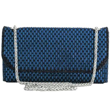 Imagem de Coucoland Bolsas clutch para mulheres, bolsas formais à noite com strass glitter festa bolsa de ombro casamento coquetel formatura, Azul marino