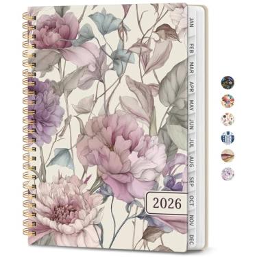 Imagem de Agenda 2026 – Agenda semanal e mensal, janeiro de 2026 a dezembro de 2026, agenda de calendário 2026 com encadernação em espiral, bolso interno, perfeito para material escolar de escritório em casa