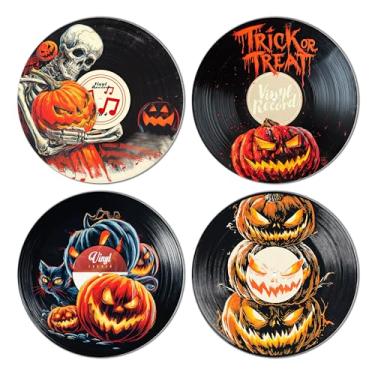 Imagem de Decoração de parede de Halloween, presentes de terror - Doces ou travessuras de abóboras, pôster de Halloween, decoração, 4 peças de 30,5 cm